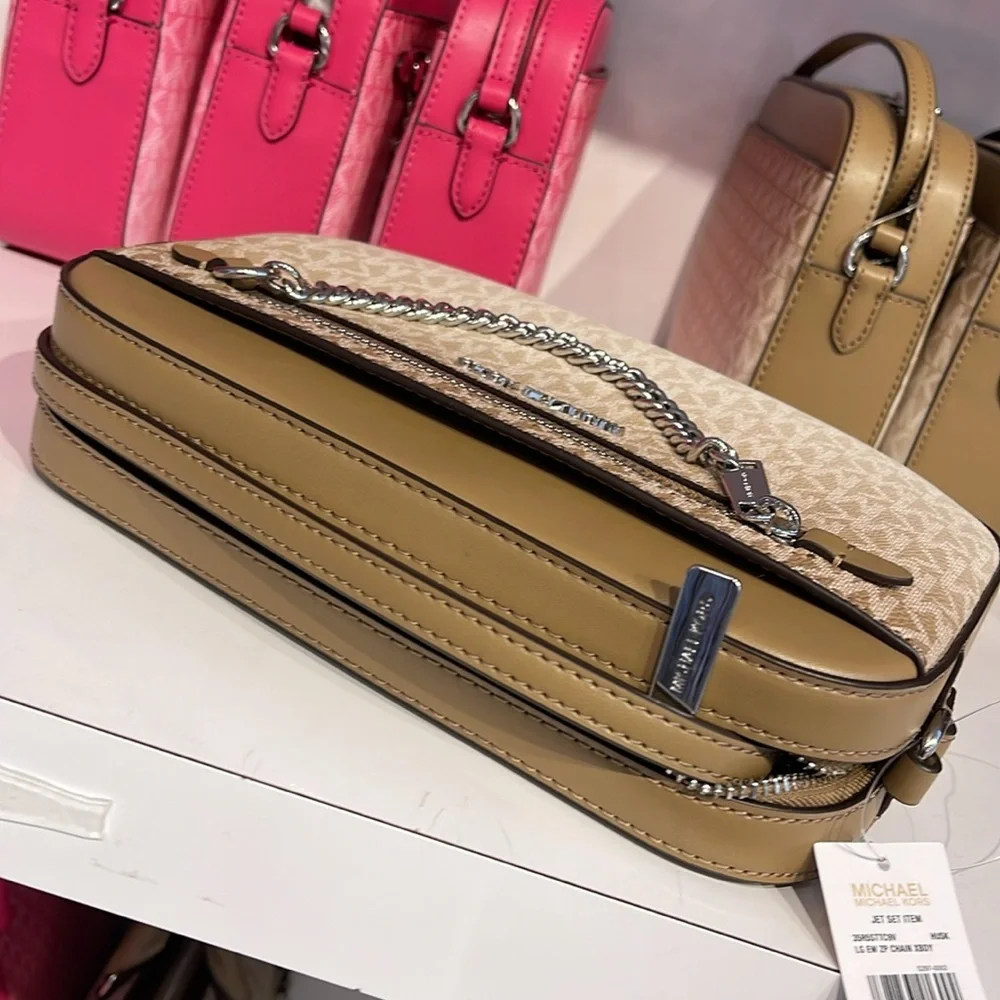 Michael Kors Jet Set Item Large Ombré EW Signature ZP Chain XBody Logo Crossbody